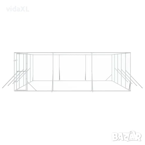 vidaXL Външна клетка за куче сребриста 6x10x2 м поцинкована стомана, снимка 5 - За кучета - 56146867