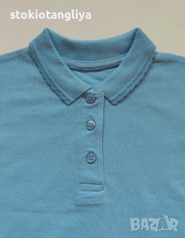 Синя поло тениска за момиче, размер 3-4 г, 104 см, снимка 2 - Детски тениски и потници - 53337417