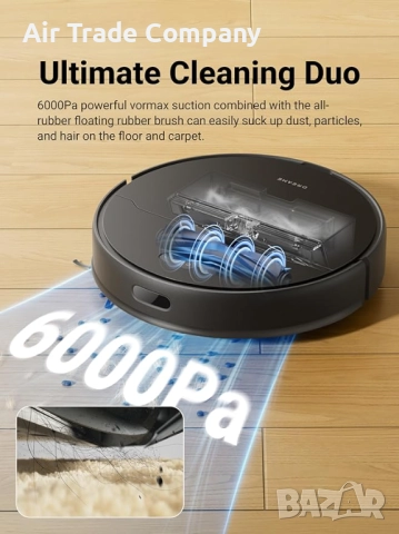 Прахосмукачка робот Dreame D9 Max Gen 2 Robot Vacuum Cleaner, черна, снимка 10 - Прахосмукачки - 51562536