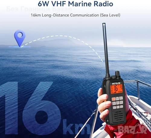 Нова VHF морска радиостанция Retevis RM15 IP68, 2000mAh, не потъва, снимка 1