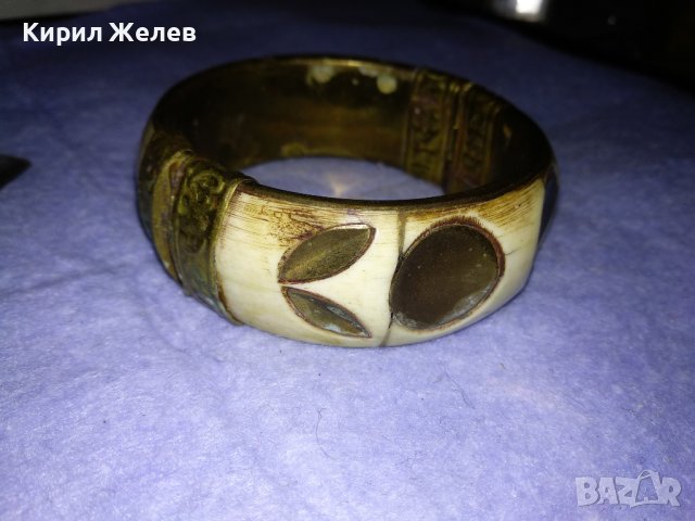 СТАРИННА БРОНЗОВА ТРАДИЦИОННА РЪЧНА ИЗРАБОТКА ТИБУТСКА ГРИВНА с КАМИЛСКА КОСТ с НУЖДА от ЩИФТ! 38336, снимка 6 - Антикварни и старинни предмети - 41265387