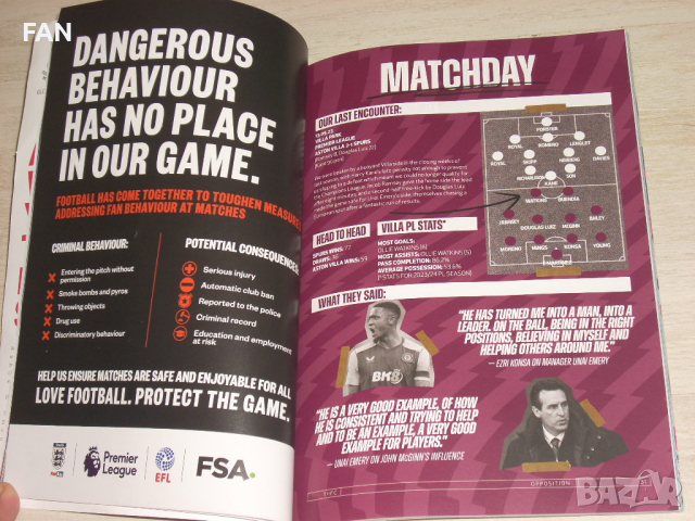 ТОТНЪМ ХОТСПЪР - АСТЪН ВИЛА оригинална английска футболна програма от Висшата лига сезон 2023/24, снимка 9 - Фен артикули - 44697860