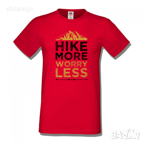 Мъжка тениска Hiking More Worry Less,Къмпинг,Планина,Изненада,Подарък,Поход,Връх,Хижа,, снимка 3 - Тениски - 36351992