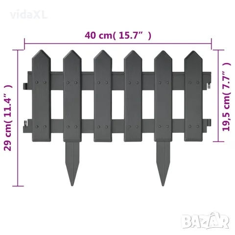vidaXL Кантове за тревни площи, 25 бр, антрацит, 10 м, PP, снимка 7 - Огради и мрежи - 56146583