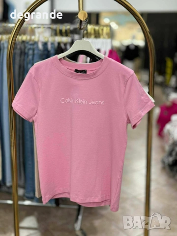 Памучни плътни тeниски Calvin Klein, снимка 2 - Тениски - 53715487