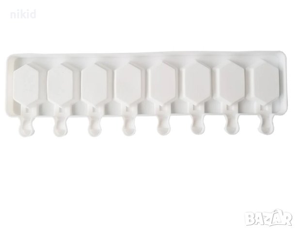  8 ръбати ескимо сладолед Popsicle Попсикъл молд силиконова форма калъп за направа на десерти, снимка 2 - Форми - 44393416