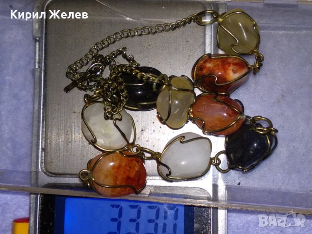 СТАРО РЕТРО АРТ КОЛИЕ РЪЧНА МАЙСТОРСКА ИЗРАБОТКА с НАТУРАЛНИ ПОЛУСКЪПОЦЕННИ КАМЪНИ 38919, снимка 15 - Колиета, медальони, синджири - 41865393