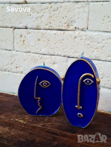 Ръчно изработени свещи "Лица", снимка 2 - Арт сувенири - 53037102