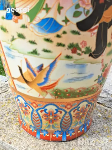 голяма японска порцеланова ваза , снимка 4 - Вази - 49505348