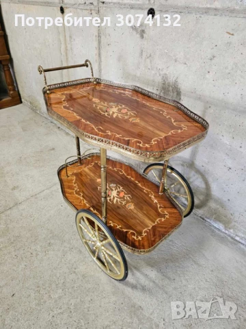 Количка за сервиране с интарзия, снимка 5 - Други - 50667923
