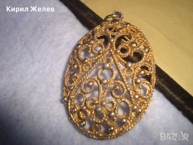 СТАРО ПОЗЛАТЕНО АЖУРНО ФИЛИГРАННО АРТ ДЕКО БИЖУ МЕДАЛЬОН 10872