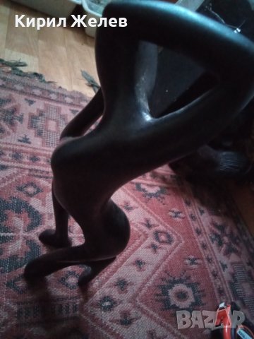 Фигурка стара дървена АБАНОС статуетка ръчна АРТ изработка Скулптура 34212, снимка 9 - Статуетки - 38944939