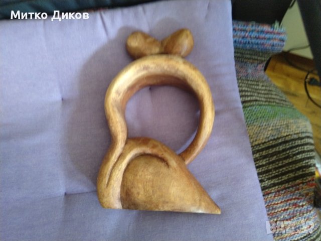 Дървена скулптура на две прегърнати фигури 27х15см, снимка 5 - Декорация за дома - 41785082