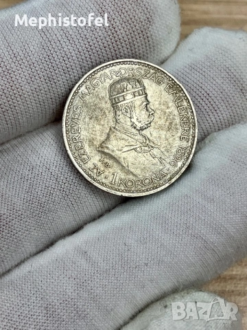 1 корона / крона 1896 г, Австро-Унгарска империя - сребърна монета , снимка 5 - Нумизматика и бонистика - 53591707