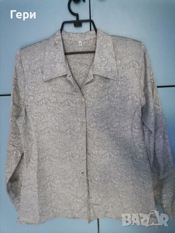 Официална сребриста дамска риза, снимка 1