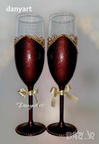 Двойка чаши за бяло вино / шампанско Бордо Елеганс, снимка 2 - Чаши - 42725879