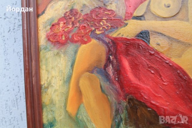 Картина масло върху шперплат-подписана, снимка 10 - Картини - 40486241