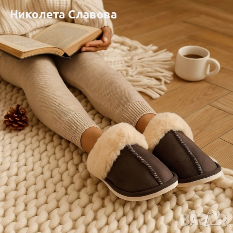 Оригинални Пухкави зимни пантофи SWISS LYX с мемори пяна и гел против умора и мекота !, снимка 6 - Чехли - 51852555