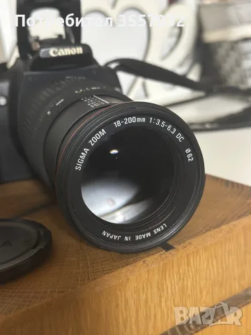 Пълен комплект за снимане: Фотоапарат  Canon 350D + универсален обектив Sigma 18-200 + подаръци, снимка 2 - Фотоапарати - 55806059