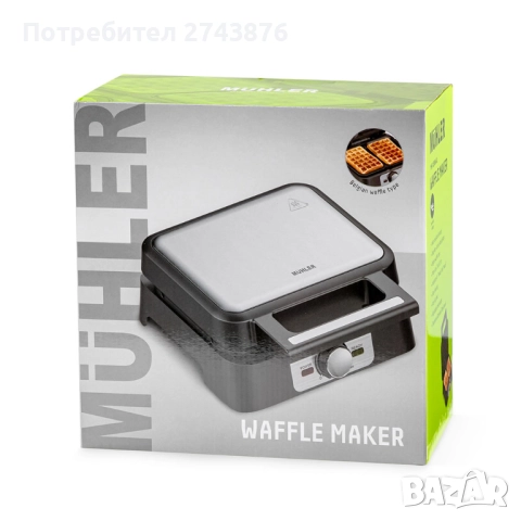 Уред за гофрети белгийска вафла Muhler MHT-1666WXL, 1600W, снимка 8 - Гофретници - 51874595