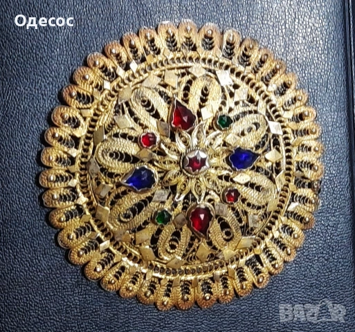 Уникален Възрожденски сребърен филигранен накит с позлата, снимка 3 - Антикварни и старинни предмети - 53035058