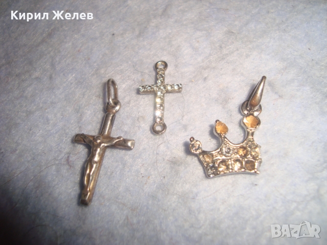 Лот 2 ПОСРЕБРЕНИ КРЪСТЧЕТА и АРТ ВИСУЛКА с КРИСТАЛЧЕТА 26159, снимка 3 - Колиета, медальони, синджири - 36064031