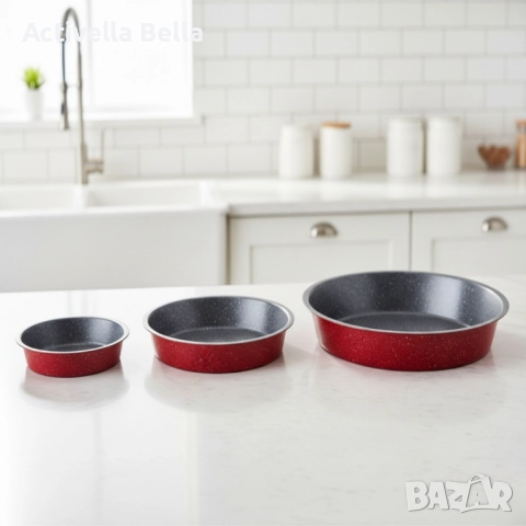 Премиум кръгла тава с мраморно покритие – идеална за сладкиши и печени ястия, снимка 6 - Съдове за готвене - 52585603