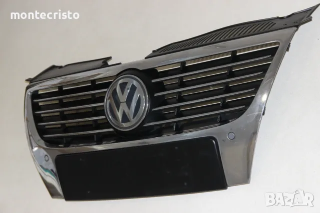Предна решетка VW Passat B6 (2005-2011г.) 3C0853651F предна емблема отвори за парктроник, снимка 8 - Части - 55767183