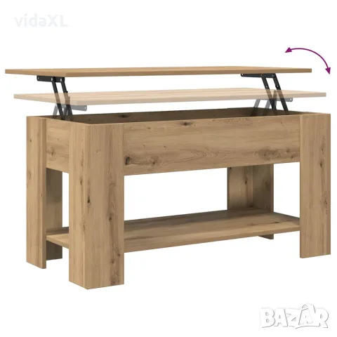 vidaXL Кафе маса, дъб артизан, 101x49x52 см, инженерно дърво, снимка 10 - Маси - 56148366