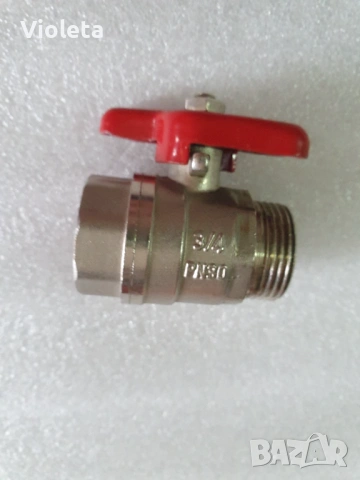 Месингов кран с хром покритие 3/4, снимка 3 - ВИК - 53334298