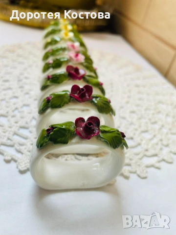 AYNSLEY красиви порцеланови пръстени от Англия, ръчно направени и оцветени, 8 бр , снимка 9 - Антикварни и старинни предмети - 53716260