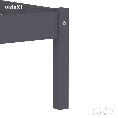 vidaXL Рамка за легло, сива, бор масив, 160x200 см, снимка 6 - Спални и легла - 56146571