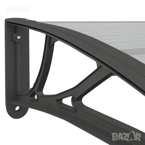 vidaXL Навес за врата, черен, 350x100 см, поликарбонат, снимка 6 - Врати за баня - 56146249