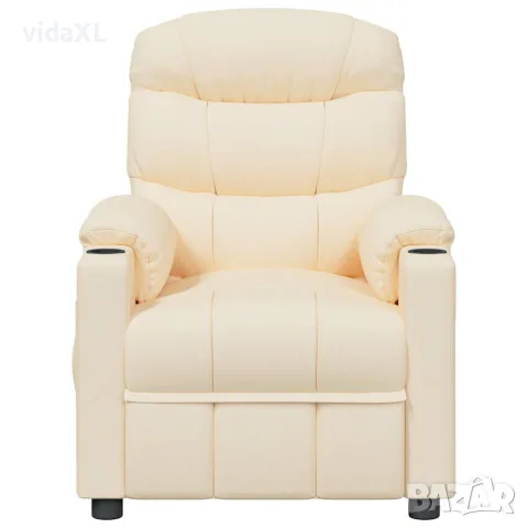 vidaXL Масажен стол, кремав, текстил, снимка 3 - Маси - 56152633