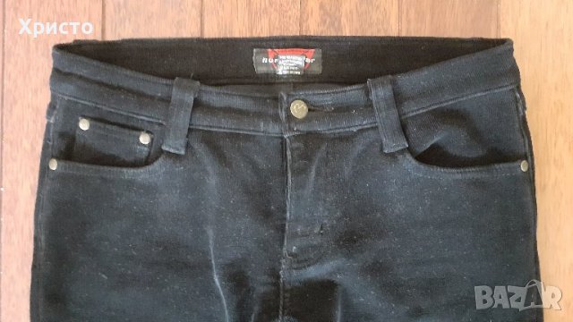 джинси термо черни дамски зимни чисто нови ватирани №30 с ликра и бродерии , снимка 2 - Панталони - 39733800