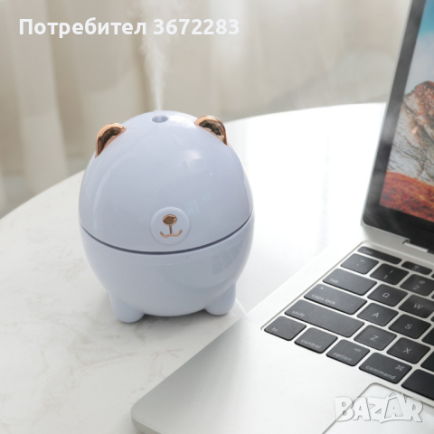 USB Овлажнител за въздух "мече" 2 в 1 нощна лампа 220ml, снимка 3 - Други стоки за дома - 44527122