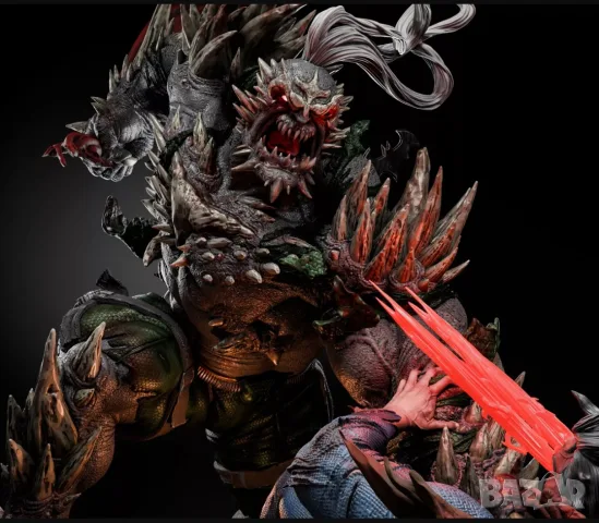 2× DC Doomsday Custom Statues – Doomsday vs Superman Diorama + Solo Statue
