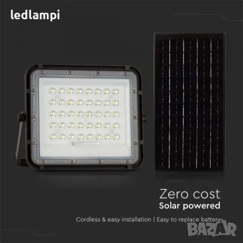 Соларен LED Прожектор 10W 800Lm IP68, снимка 2 - Соларни лампи - 48631971