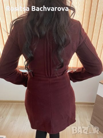 Палто цвят бордо, Radeks, размер М, снимка 8 - Палта, манта - 38896073