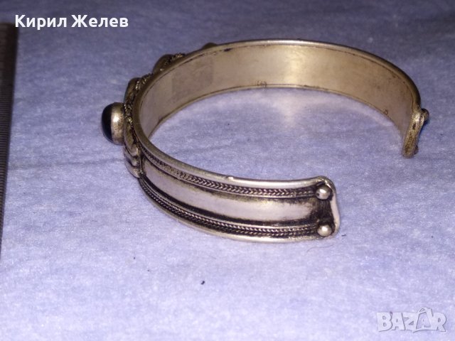 СТАРА СКЪПОЦЕННА ОРИЕНТАЛСКА ПОСРЕБРЕНА БРОНЗОВА РЕГУЛИРУЕМА ЕТНОГРАФСКА ГРИВНА 8650, снимка 3 - Антикварни и старинни предмети - 41196195