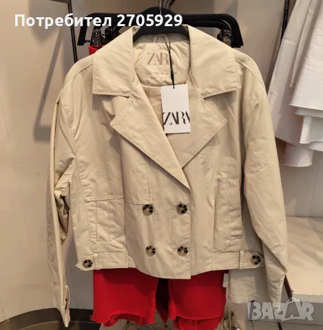 Нов Zara къс тренчкот, размер 13-14 г. (164 см), снимка 6 - Детски якета и елеци - 49331867