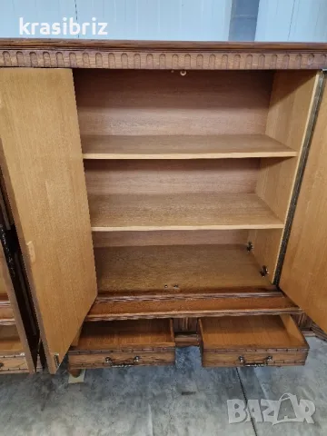 Масивен Шкаф с Дърворезба- внос от Германия! , снимка 6 - Шкафове - 50188257