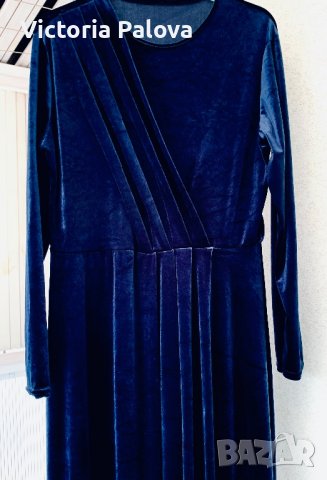 Дълга рокля тренд кадифе Франция, снимка 4 - Рокли - 39551319