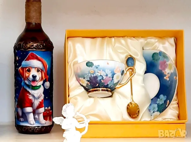 NEW Бутиков комплек за чай и кафе със златни лъжички, снимка 7 - Чаши - 47661504