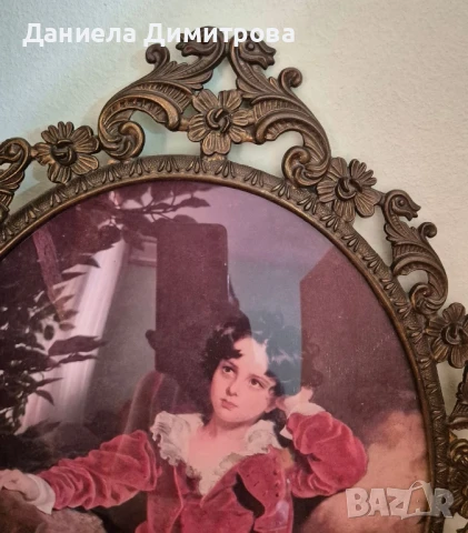 Рамка/картина от бронз/месинг с изображение на момче, снимка 6 - Други ценни предмети - 51020714