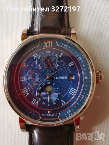 TEVISE - 2023 Автоматичен,механичен ръчен часовник,функция ден и нощ,,водоустойчив, снимка 9 - Мъжки - 41211954