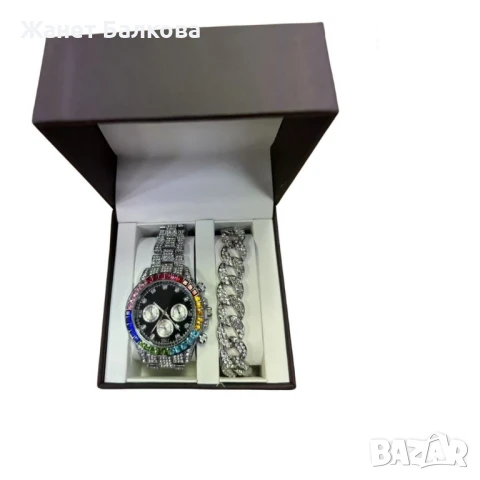 Луксозен комплект, гривна и часовник, снимка 2 - Бижутерийни комплекти - 50856006