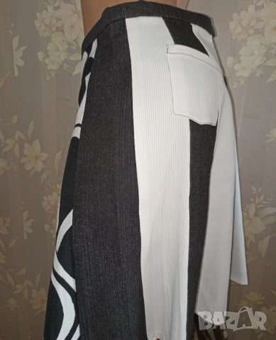 Ecole de couture L-Ефектна пола стил пачуърк в черно и бяло , снимка 4 - Поли - 41900045