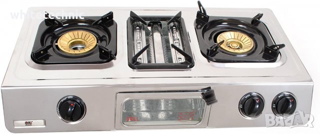 ••НОВО•• Двоен газов котлон с фурна / грил NJ - G88 68см / 36м.гаранция, снимка 3 - Котлони - 34196146