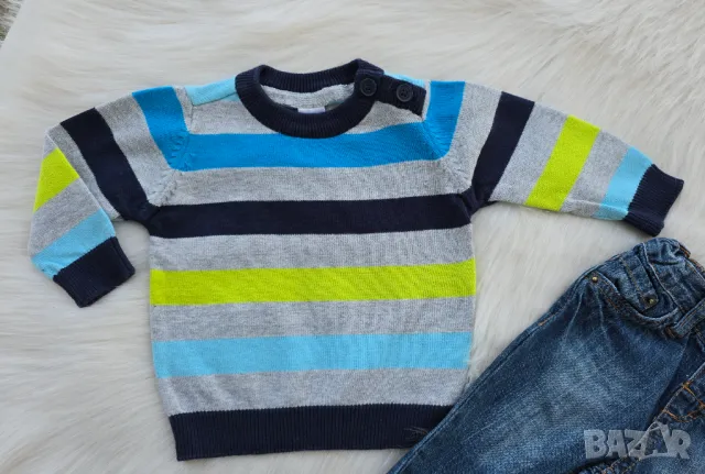 Бебешки дънки и пуловер 0-3 месеца, снимка 3 - Комплекти за бебе - 49833101